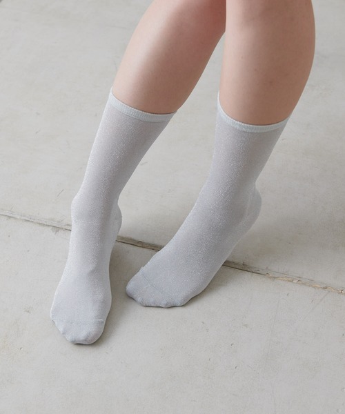 COLONY 2139（コロニートゥーワンスリーナイン）の「ラメソックス（ソックス/靴下・レディース・ライトグレー/ブラック・23-25）」の2枚目の写真