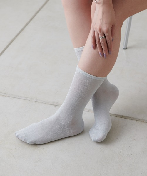 COLONY 2139（コロニートゥーワンスリーナイン）の「ラメソックス（ソックス/靴下・レディース・ライトグレー/ブラック・23-25）」の4枚目の写真