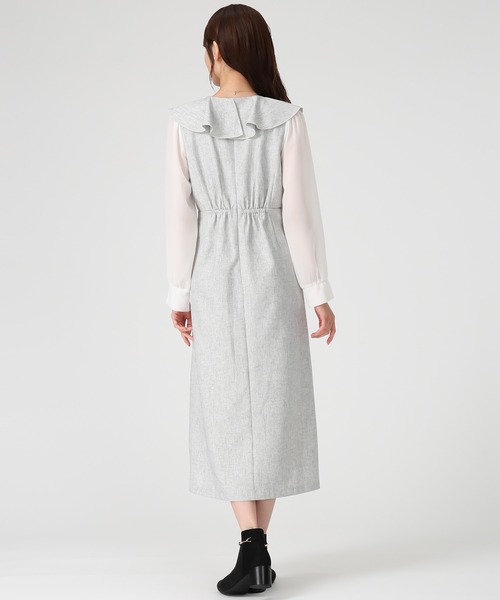 MISCH MASCH（ミッシュマッシュ）の「ラッフルアシメフリルラップ風タイトワンピース（ワンピース・レディース・パープル/イエロー/ホワイト×ブラック・S/M）」の17枚目の写真