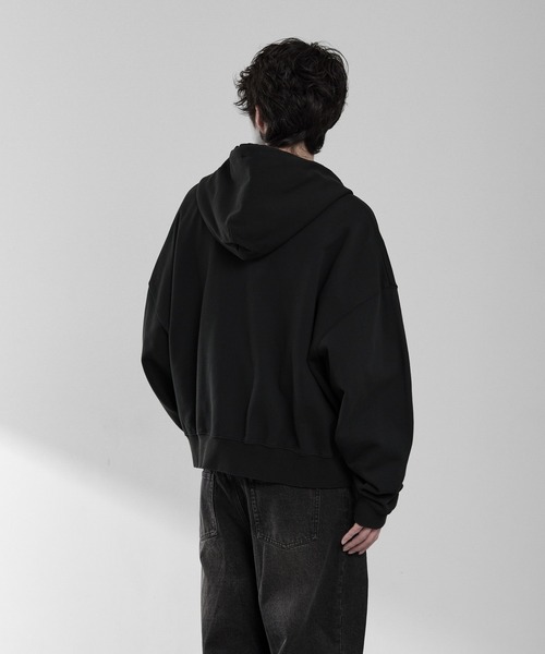 RUUBON（ルーボン）の「【RUUBON】heavy weight cotton full zip hoodie / ヘビーウェイトコットンフルジップーディ（パーカー・メンズ・チャコールグレー/ライトベージュ/ブラック・S/M/L）」の8枚目の写真