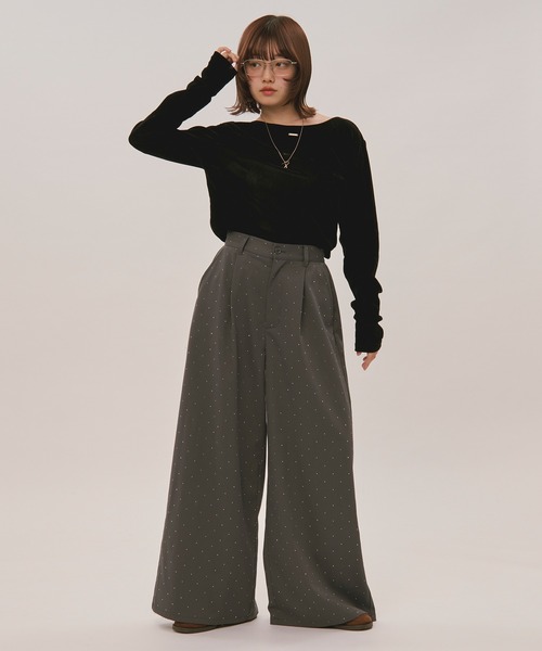 お値下げ♡新品未使用タグ付♡Ohga VELOR TOPS ベロアトップス velours long sleeve tops / ベロアロングスリーブトップス（Tシャツ