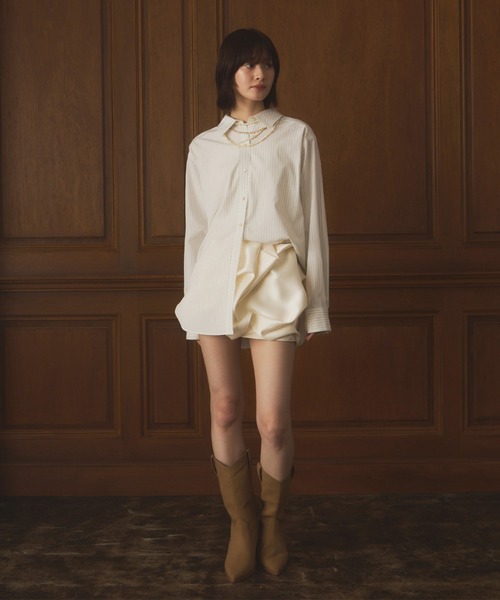 EIMY ISTOIRE（エイミーイストワール）の「ドレープバルーンミニスカート（スカート・レディース・ホワイト/ブラック・S/M）」の8枚目の写真