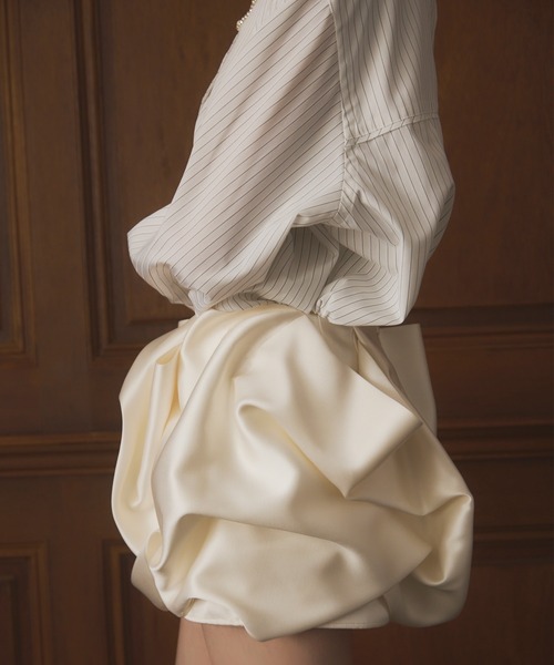 EIMY ISTOIRE（エイミーイストワール）の「ドレープバルーンミニスカート（スカート・レディース・ホワイト/ブラック・S/M）」の11枚目の写真