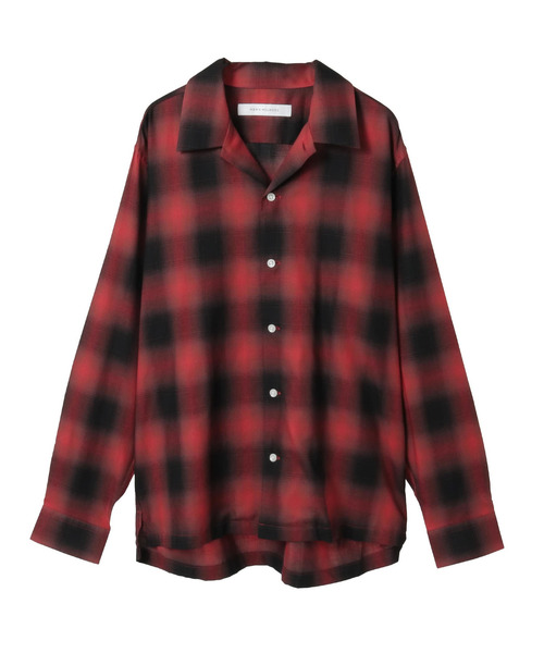 MEN'S MELROSE（メンズメルローズ）の「オンブレチェックオープンカラーシャツ（シャツ/ブラウス・メンズ・ライトグレー/レッド・2/4/3）」の14枚目の写真