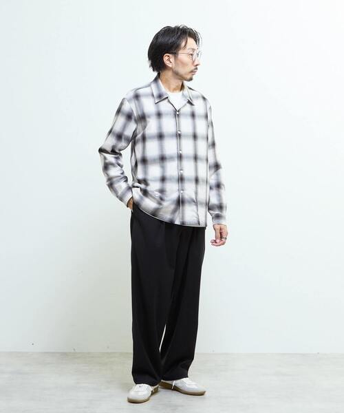 MEN'S MELROSE（メンズメルローズ）の「オンブレチェックオープンカラーシャツ（シャツ/ブラウス・メンズ・ライトグレー/レッド・2/4/3）」の18枚目の写真