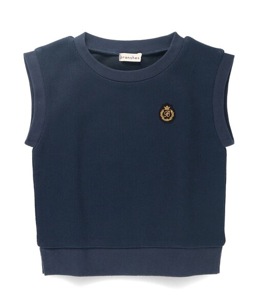 BRANSHES（ブランシェス）の「【おそろい】ニットソーベスト（ベスト・キッズ・ベージュ/ネイビー・L/M/S/XL）」の7枚目の写真