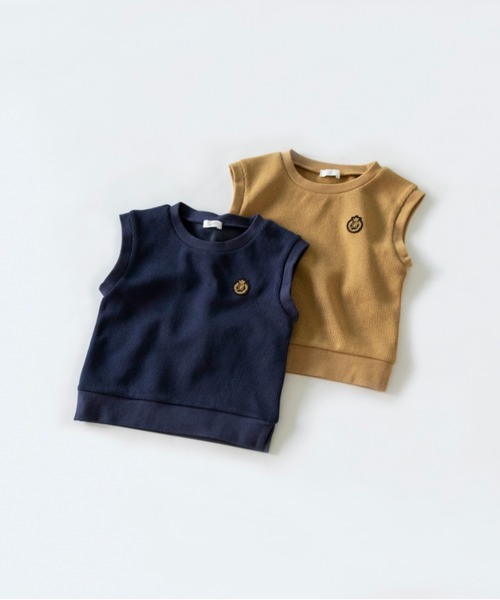 BRANSHES（ブランシェス）の「【おそろい】ニットソーベスト（ベスト・キッズ・ベージュ/ネイビー・L/M/S/XL）」の14枚目の写真