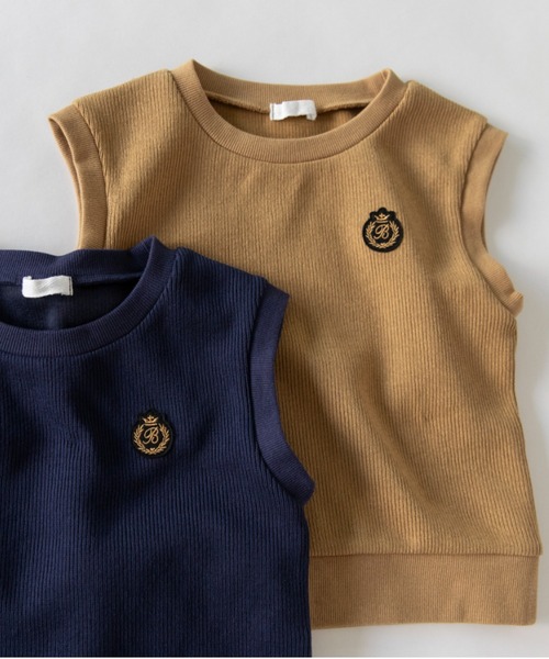 BRANSHES（ブランシェス）の「【おそろい】ニットソーベスト（ベスト・キッズ・ベージュ/ネイビー・L/M/S/XL）」の15枚目の写真