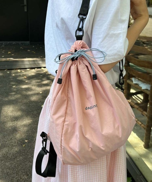 WEGO(ウィゴー)の「WEGO/カラーロゴナップサック(内ポケット付き)(バックパック/リュック・レディース・グレー/ピンク・FREE)」の10枚目の写真