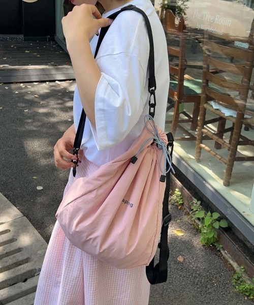 WEGO(ウィゴー)の「WEGO/カラーロゴナップサック(内ポケット付き)(バックパック/リュック・レディース・グレー/ピンク・FREE)」の11枚目の写真