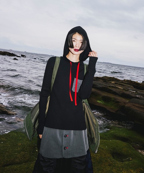 HOODIE KNIT TOP（ニット/セーター）｜OMMO（オーエムエムオー）の