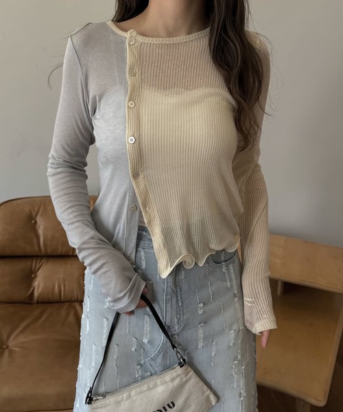 hem mellow sheer assort fabric tops