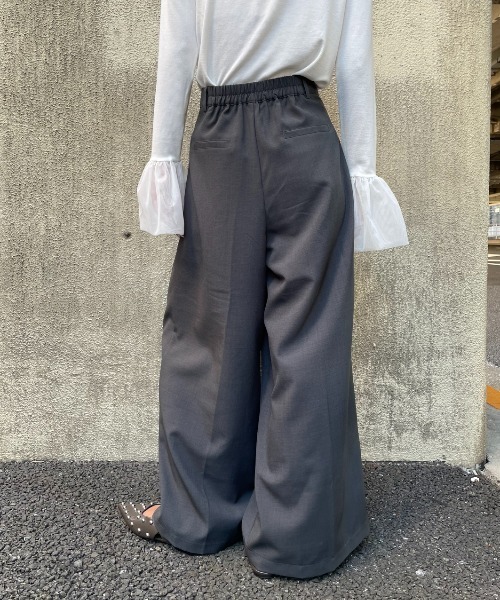 AIC.(エーアイシー)の「アシンメトリーラップワイドパンツ(その他パンツ・レディース・ブラック/チャコールグレー・FREE)」の3枚目の写真