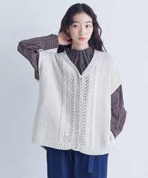 新品 ADIEU TRISTESSE アデュートリステス　コットンニット　ベスト conges payes ADIEU TRISTESSE｜コンジェ ペイエ アデュー