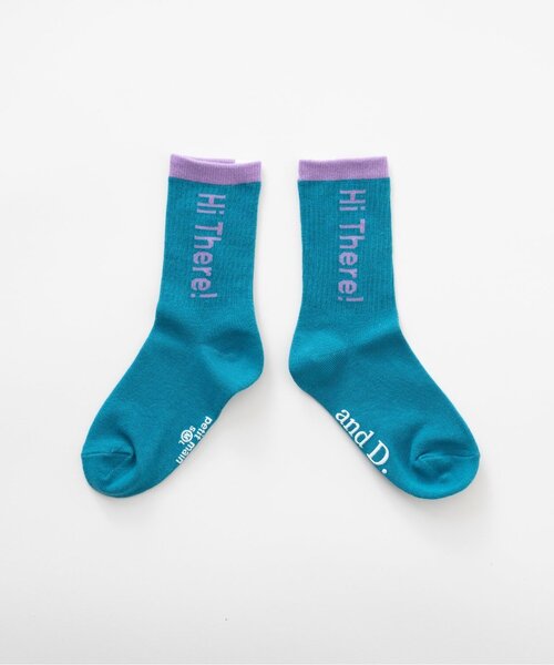 and D. petit main(アンドディープティマイン)の「【365D.】バイカラーロゴソックス/靴下(ソックス/靴下・キッズ・レッド/グレー/ブラック/ホワイト/キャメル/ターコイズブルー・S/M/L)」の4枚目の写真