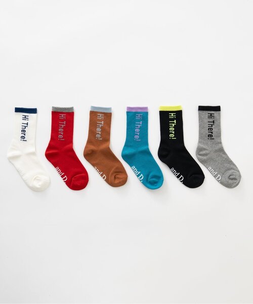 and D. petit main(アンドディープティマイン)の「【365D.】バイカラーロゴソックス/靴下(ソックス/靴下・キッズ・レッド/グレー/ブラック/ホワイト/キャメル/ターコイズブルー・S/M/L)」の7枚目の写真