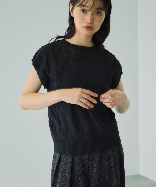 ketty（ケティ）の「シアーレオパードジャガードニット≪手洗い可能≫（ニット/セーター・レディース・ブラック/ブラウン/オフホワイト・M）」の10枚目の写真