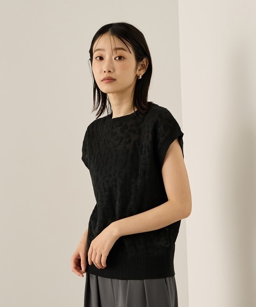 ketty（ケティ）の「シアーレオパードジャガードニット≪手洗い可能≫（ニット/セーター・レディース・ブラック/ブラウン/オフホワイト・M）」の11枚目の写真
