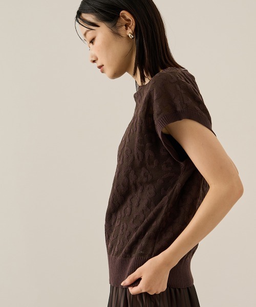 ketty（ケティ）の「シアーレオパードジャガードニット≪手洗い可能≫（ニット/セーター・レディース・ブラック/ブラウン/オフホワイト・M）」の15枚目の写真