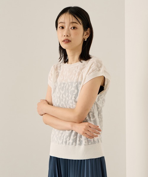 ketty（ケティ）の「シアーレオパードジャガードニット≪手洗い可能≫（ニット/セーター・レディース・ブラック/ブラウン/オフホワイト・M）」の19枚目の写真