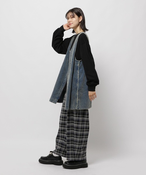 niko and（ニコアンド）の「ツイルチェックタックパンツ（その他