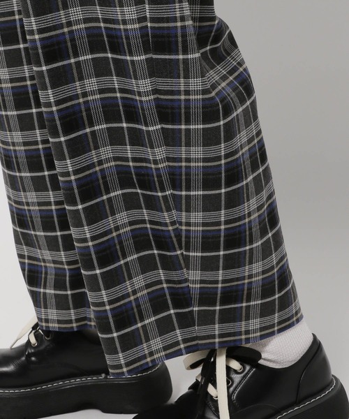 チェック&アタック ツイルチェックタックパンツ（その他パンツ）｜niko and