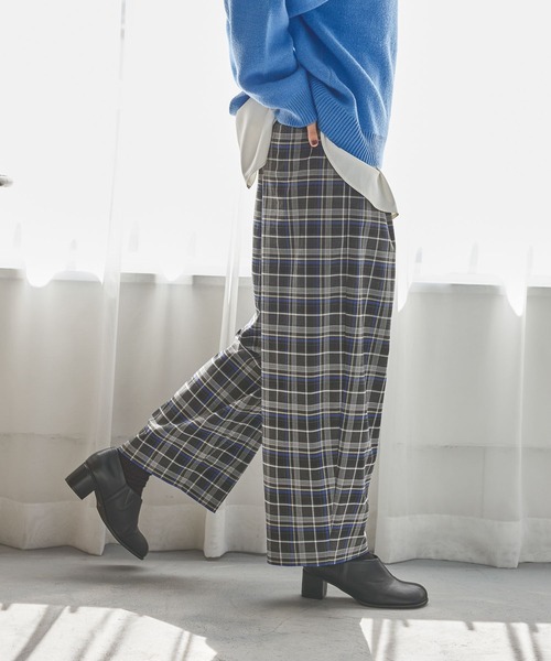 ツイルチェックタックパンツ（その他パンツ）｜niko and