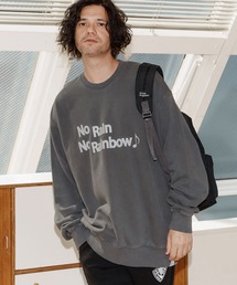 No Rain No Rainbow（ノーレインノーレインボー）の「msw1749-logo print pigment trainer トレーナー(NR25W-19)（スウェット）」