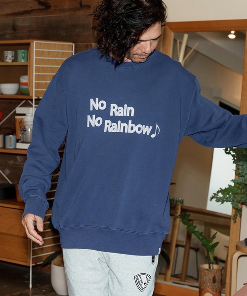 No Rain No Rainbow(ノーレインノーレインボー)の「msw1749-logo print pigment trainer トレーナー(NR25W-19)(スウェット・メンズ・ブラック/ネイビー/ナチュラル・S/M/L/XL)」の10枚目の写真