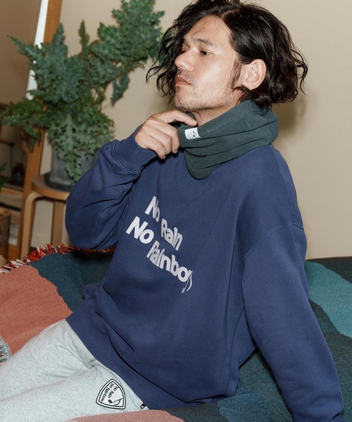No Rain No Rainbow(ノーレインノーレインボー)の「msw1749-logo print pigment trainer トレーナー(NR25W-19)(スウェット・メンズ・ブラック/ネイビー/ナチュラル・S/M/L/XL)」の11枚目の写真