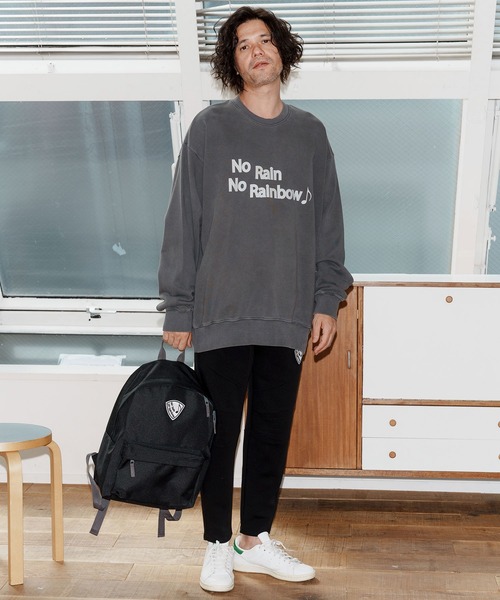 No Rain No Rainbow(ノーレインノーレインボー)の「msw1749-logo print pigment trainer トレーナー(NR25W-19)(スウェット・メンズ・ブラック/ネイビー/ナチュラル・S/M/L/XL)」の19枚目の写真