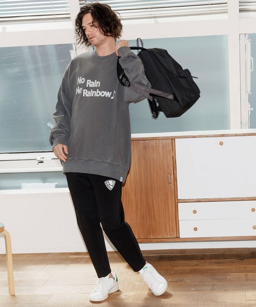 No Rain No Rainbow(ノーレインノーレインボー)の「msw1749-logo print pigment trainer トレーナー(NR25W-19)(スウェット・メンズ・ブラック/ネイビー/ナチュラル・S/M/L/XL)」の20枚目の写真