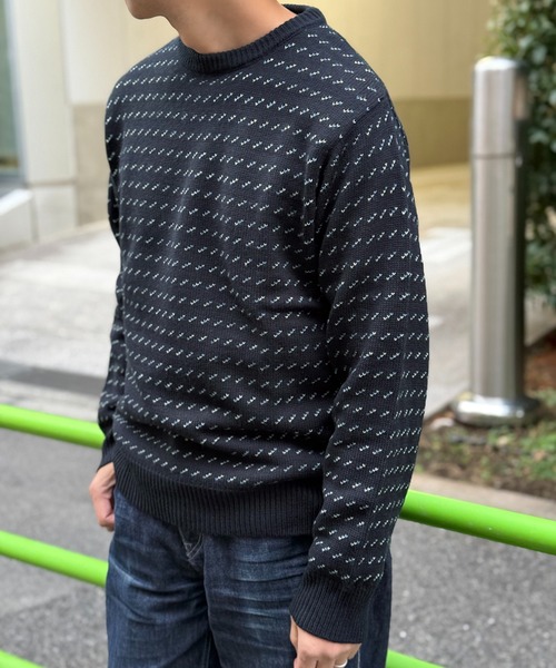 ikka(イッカ)の「カラーバーズアイニット(ニット/セーター・メンズ・ワイン/ネイビー/グレー・L/M/XL/S)」の1枚目の写真
