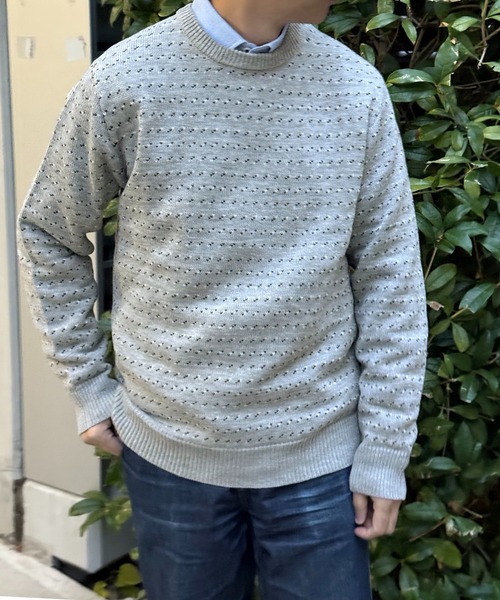 ikka(イッカ)の「カラーバーズアイニット(ニット/セーター・メンズ・ワイン/ネイビー/グレー・L/M/XL/S)」の2枚目の写真