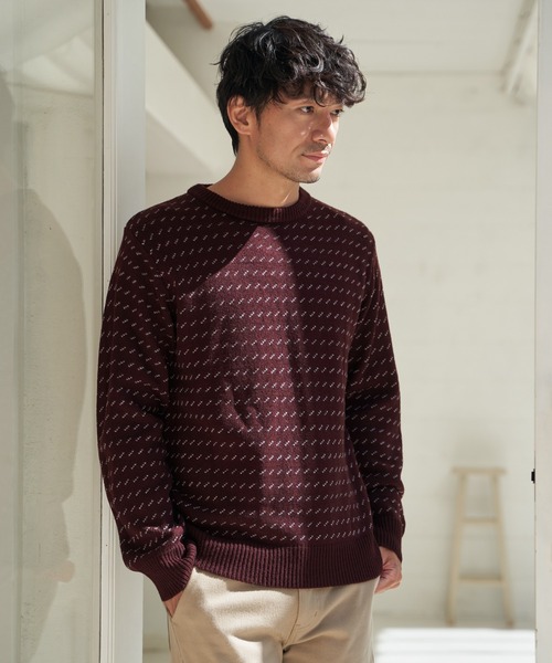 ikka(イッカ)の「カラーバーズアイニット(ニット/セーター・メンズ・ワイン/ネイビー/グレー・L/M/XL/S)」の16枚目の写真