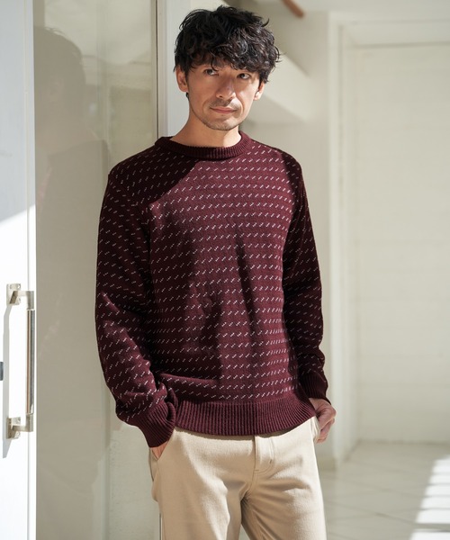 ikka(イッカ)の「カラーバーズアイニット(ニット/セーター・メンズ・ワイン/ネイビー/グレー・L/M/XL/S)」の17枚目の写真