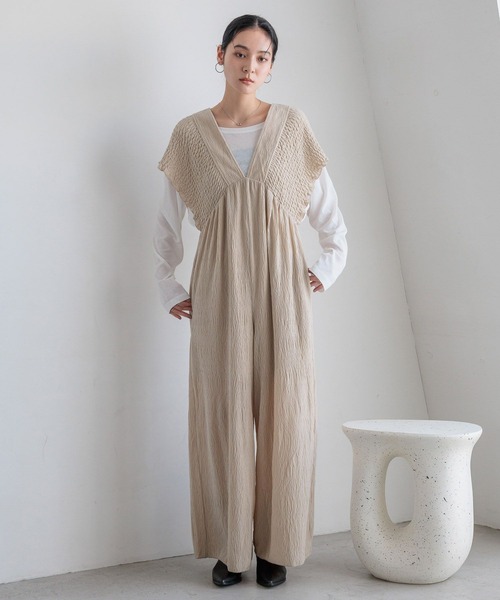 セール】シャーリングベロアサロペ 593383（サロペット/オーバーオール