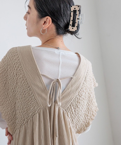 LOWRYS FARM（ローリーズファーム）の「シャーリングベロアサロペ　593383（サロペット/オーバーオール・レディース・アイボリー/ブラック/チャコールグレー/ブラウン・SMALL/MEDIUM/LARGE）」の10枚目の写真