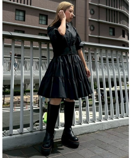 セール】ドラマティックギャザードシャツドレス / Dramatic Gathered