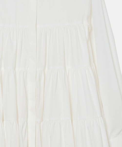 LE CIEL BLEU(ルシェルブルー)の「ドラマティックギャザードシャツドレス / Dramatic Gathered Shirt Dress(ワンピース・レディース・ブラック/オフホワイト・36/38)」の10枚目の写真