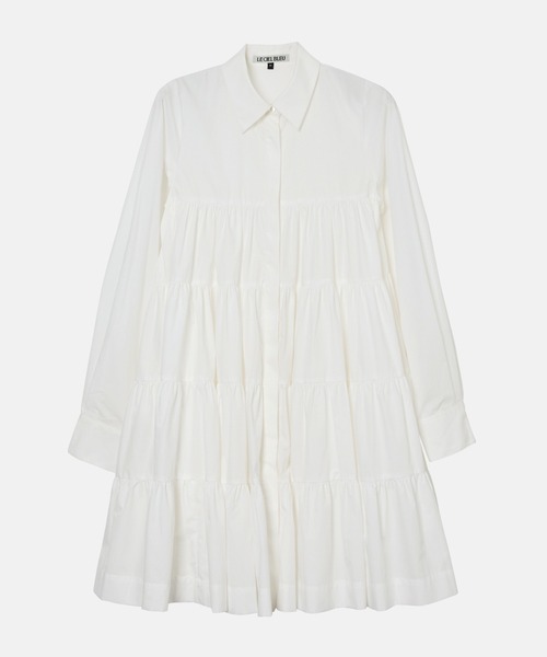 LE CIEL BLEU(ルシェルブルー)の「ドラマティックギャザードシャツドレス / Dramatic Gathered Shirt Dress(ワンピース・レディース・ブラック/オフホワイト・36/38)」の8枚目の写真