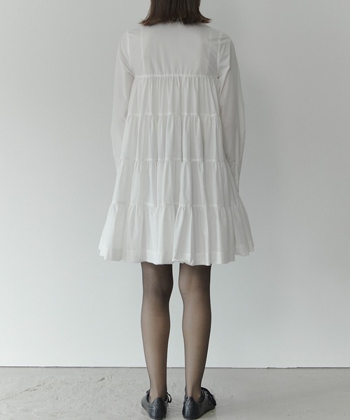 LE CIEL BLEU(ルシェルブルー)の「ドラマティックギャザードシャツドレス / Dramatic Gathered Shirt Dress(ワンピース・レディース・ブラック/オフホワイト・36/38)」の12枚目の写真