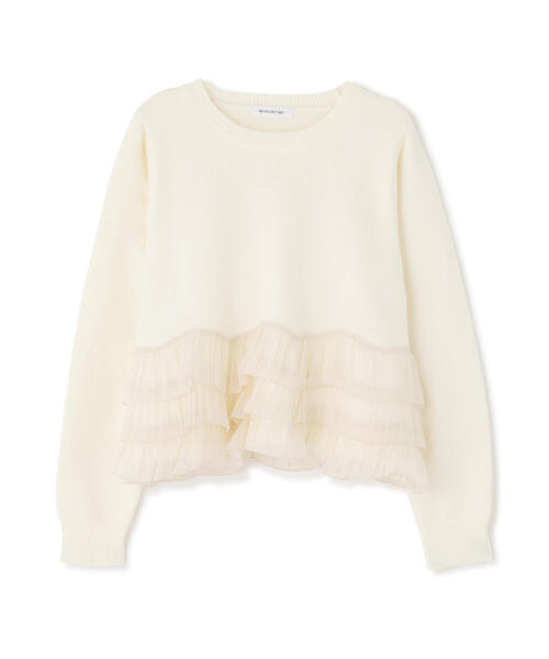 NATURAL BEAUTY BASIC（ナチュラルビューティーベーシック）の「◇ヘムフリルドッキングニット（ニット/セーター・レディース・ブラック/ベージュ/オフホワイト・FREE）」の21枚目の写真