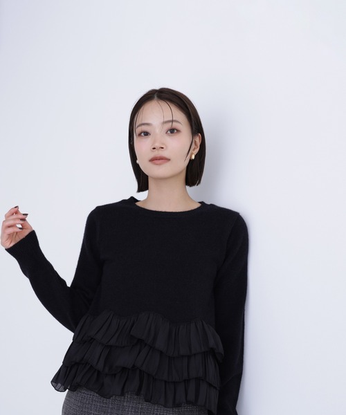 フリルキャミドッキングニット ヘムフリルドッキングニット | NATURAL BEAUTY BASIC