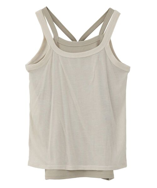 earth music&ecology（アースミュージックアンドエコロジー）の「配色レイヤードタンクトップ（タンクトップ・レディース・ブラウン/グレイッシュベージュ/ブラック・FREE）」の13枚目の写真