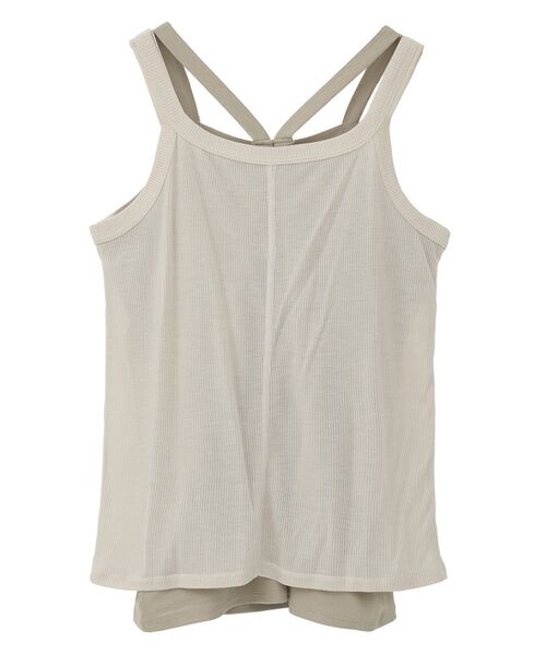 earth music&ecology（アースミュージックアンドエコロジー）の「配色レイヤードタンクトップ（タンクトップ・レディース・ブラウン/グレイッシュベージュ/ブラック・FREE）」の14枚目の写真