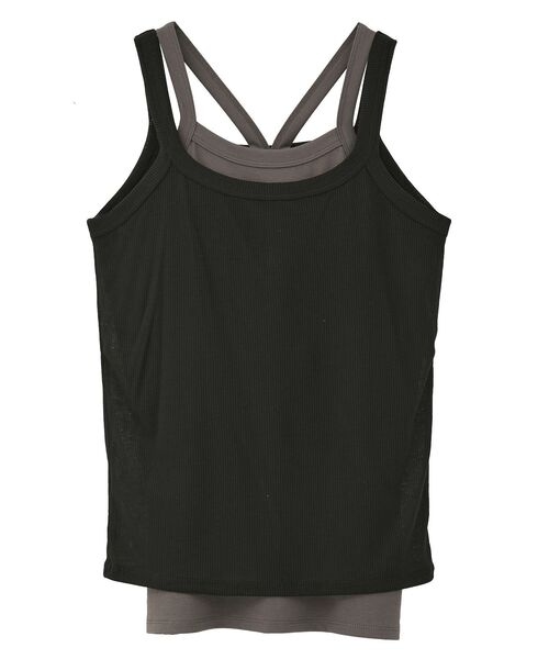 earth music&ecology（アースミュージックアンドエコロジー）の「配色レイヤードタンクトップ（タンクトップ・レディース・ブラウン/グレイッシュベージュ/ブラック・FREE）」の21枚目の写真