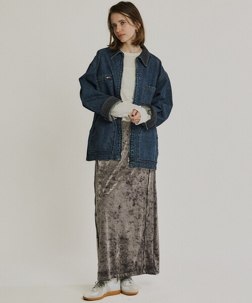 PUBLIC TOKYO(パブリックトウキョウ)の「ジップカバーオールブルゾン(ブルゾン・レディース・ブルー/ブラウン・FREE)」の8枚目の写真