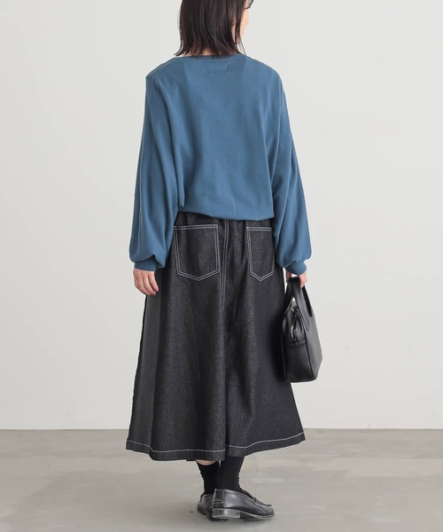 n'OrLABEL（ノアールレーベル）の「『配色アシメプリーツデニムスカート』（デニムスカート・レディース・ブルー/ブラック・1/2）」の20枚目の写真