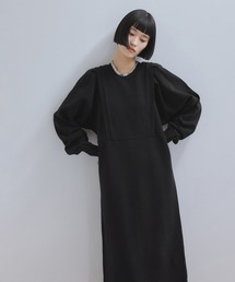 ADAM ET ROPE'(アダムエロペ)の【WEB限定】・【サステナブル】バルーンスリーブスウェットワンピース(ワンピース)